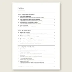 Manual de fijación de precios de productos · Índice completo