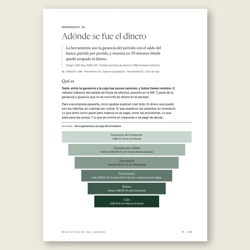 Manual de flujo de caja y ganancias · El diagrama en detalle