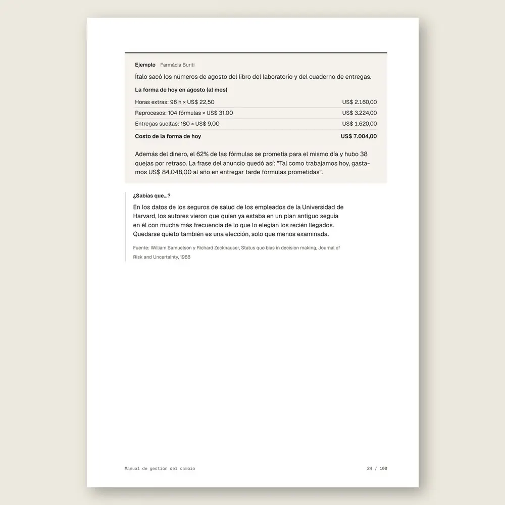 Manual de gestión del cambio · Ejemplo ilustrativo con números