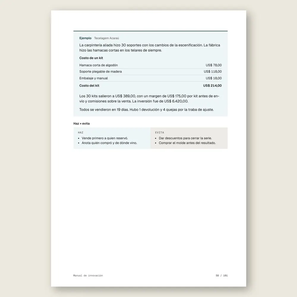 Manual de innovación · Ejemplo ilustrativo con números