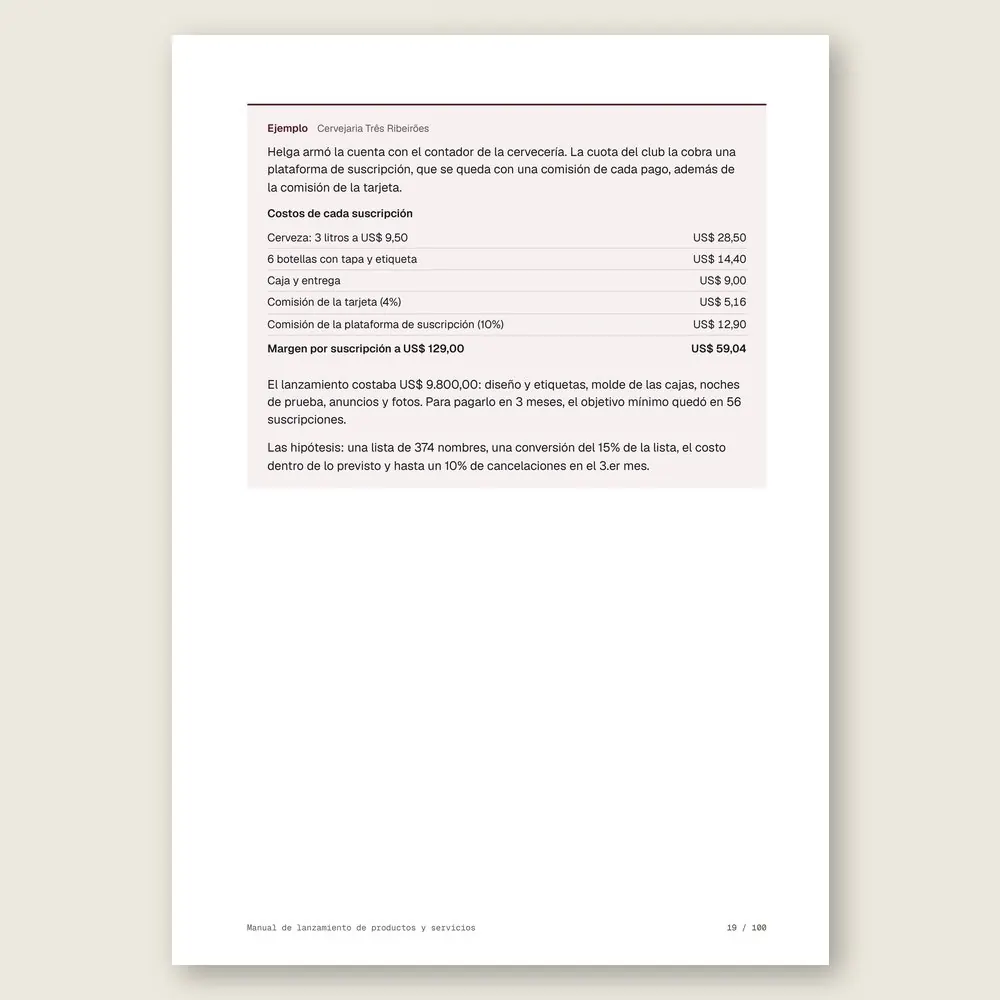 Manual de lanzamiento de productos y servicios · Ejemplo ilustrativo con números