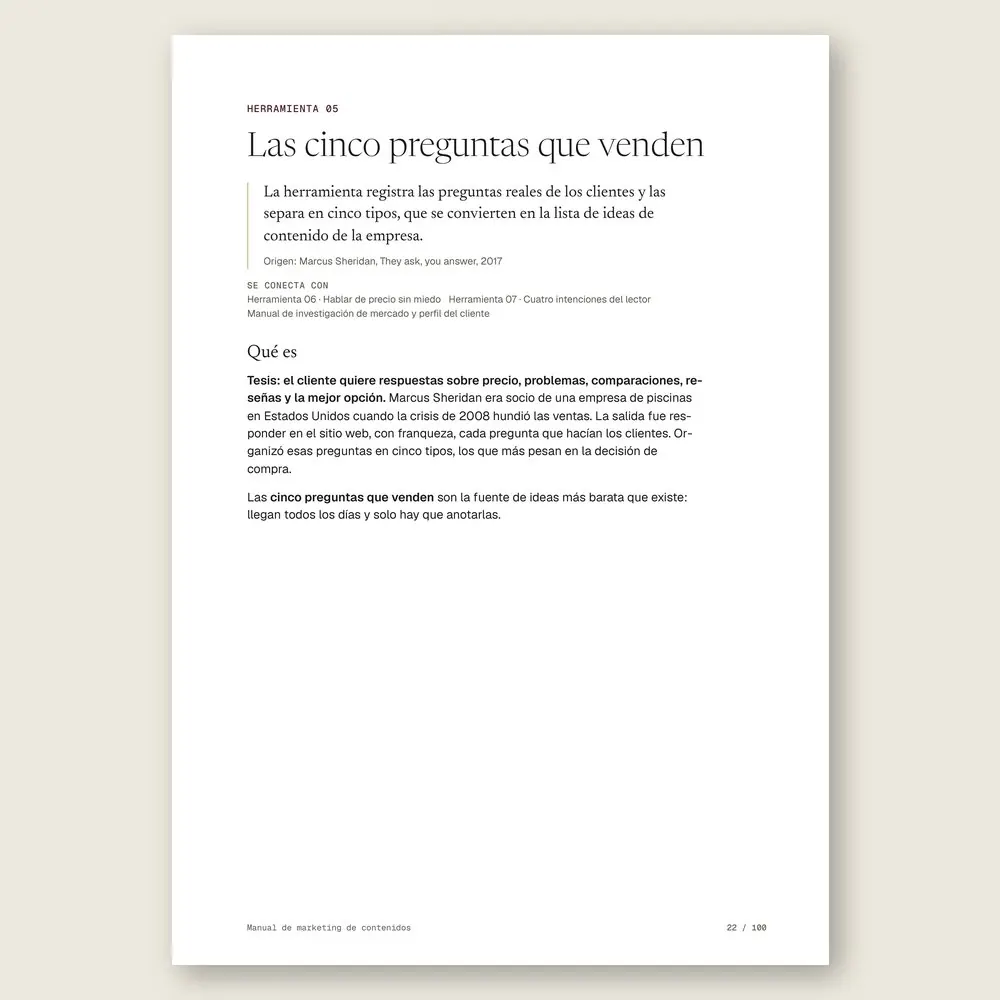 Manual de marketing de contenidos · La herramienta: tesis, origen y diagrama