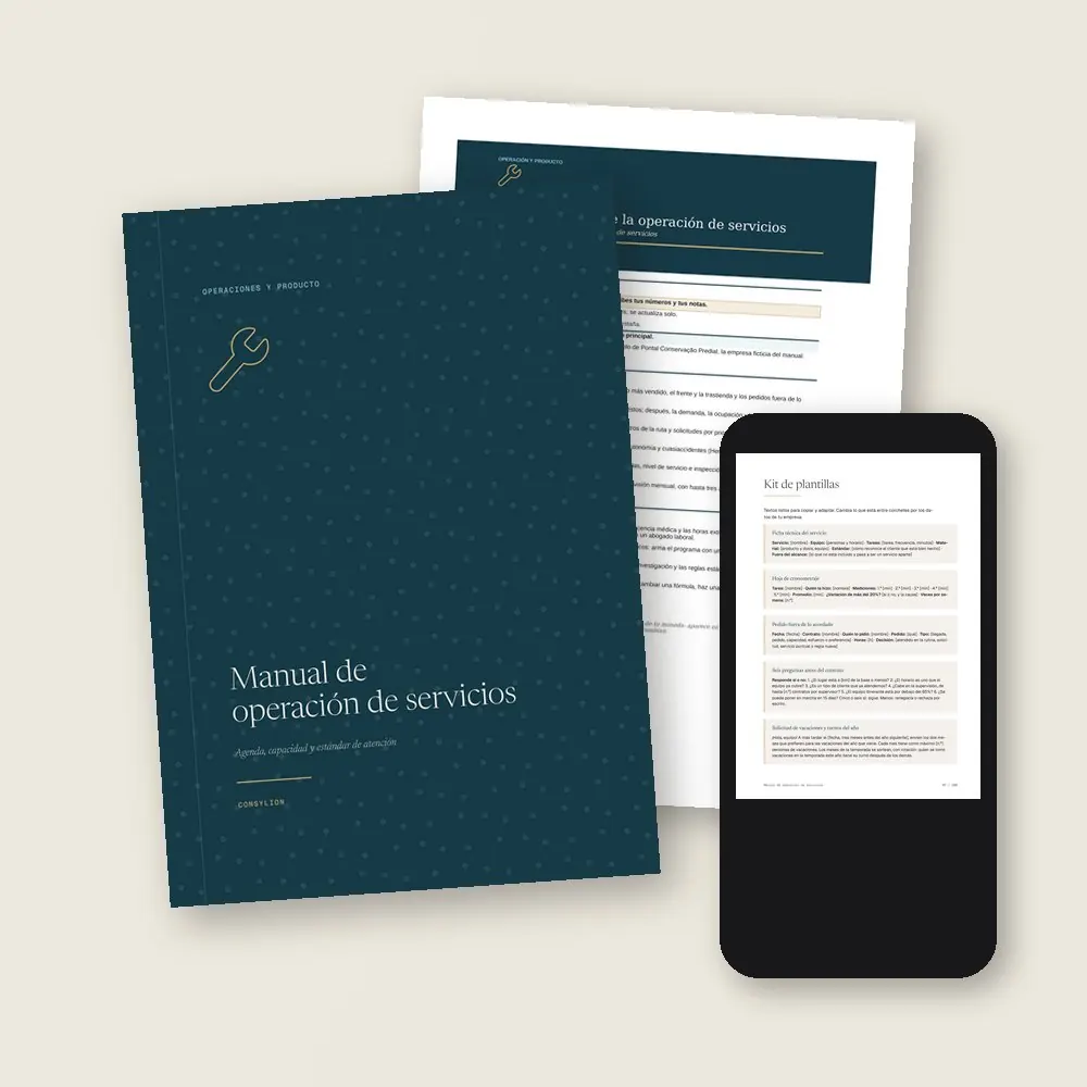 Manual de operación de servicios · Lo que llega a tu colección