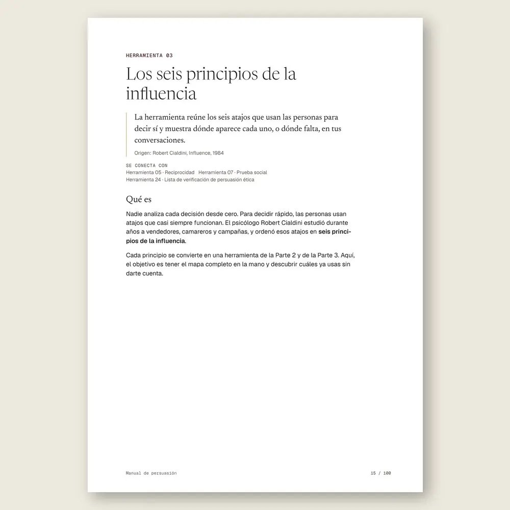 Manual de persuasión · La herramienta: tesis, origen y diagrama