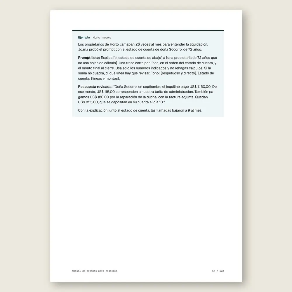 Manual de prompts para negocios · Ejemplo ilustrativo con números