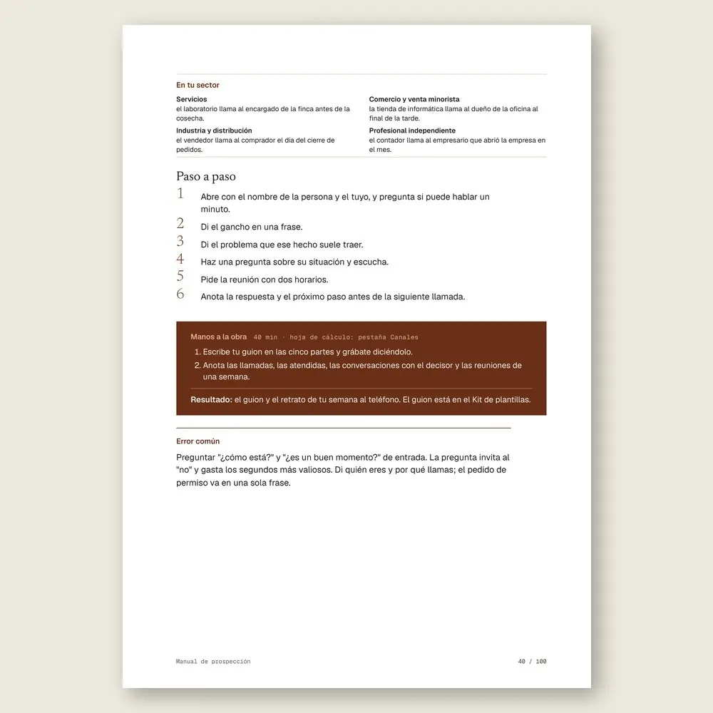 Manual de prospección · El paso a paso y el ejercicio Manos a la obra