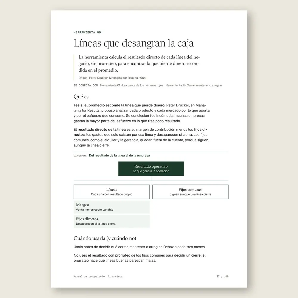 Manual de recuperación financiera · La herramienta: tesis, origen y diagrama