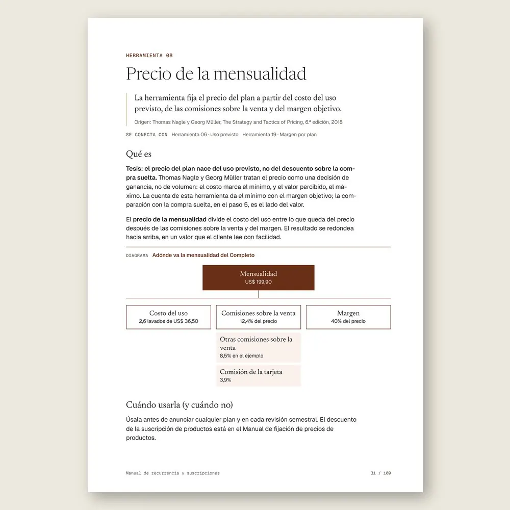 Manual de recurrencia y suscripciones · La herramienta: tesis, origen y diagrama