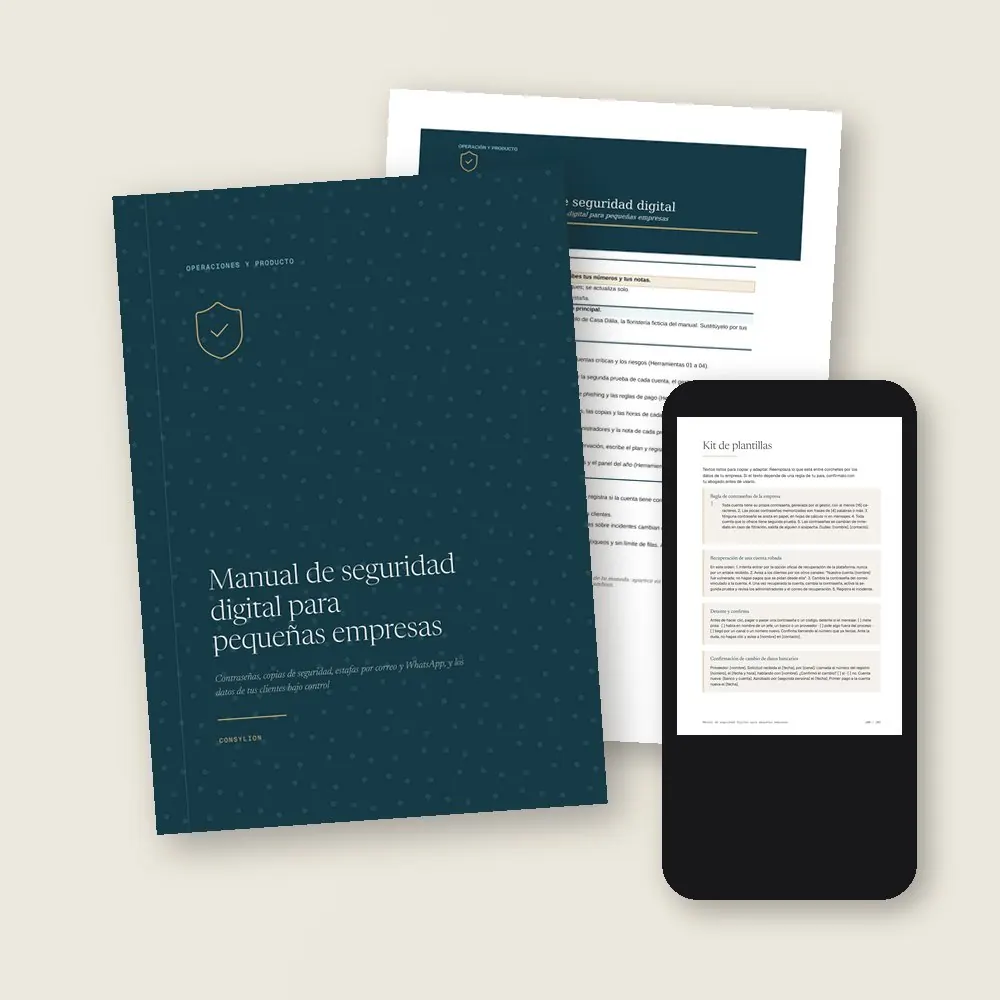 Manual de seguridad digital para pequeñas empresas · Lo que llega a tu colección