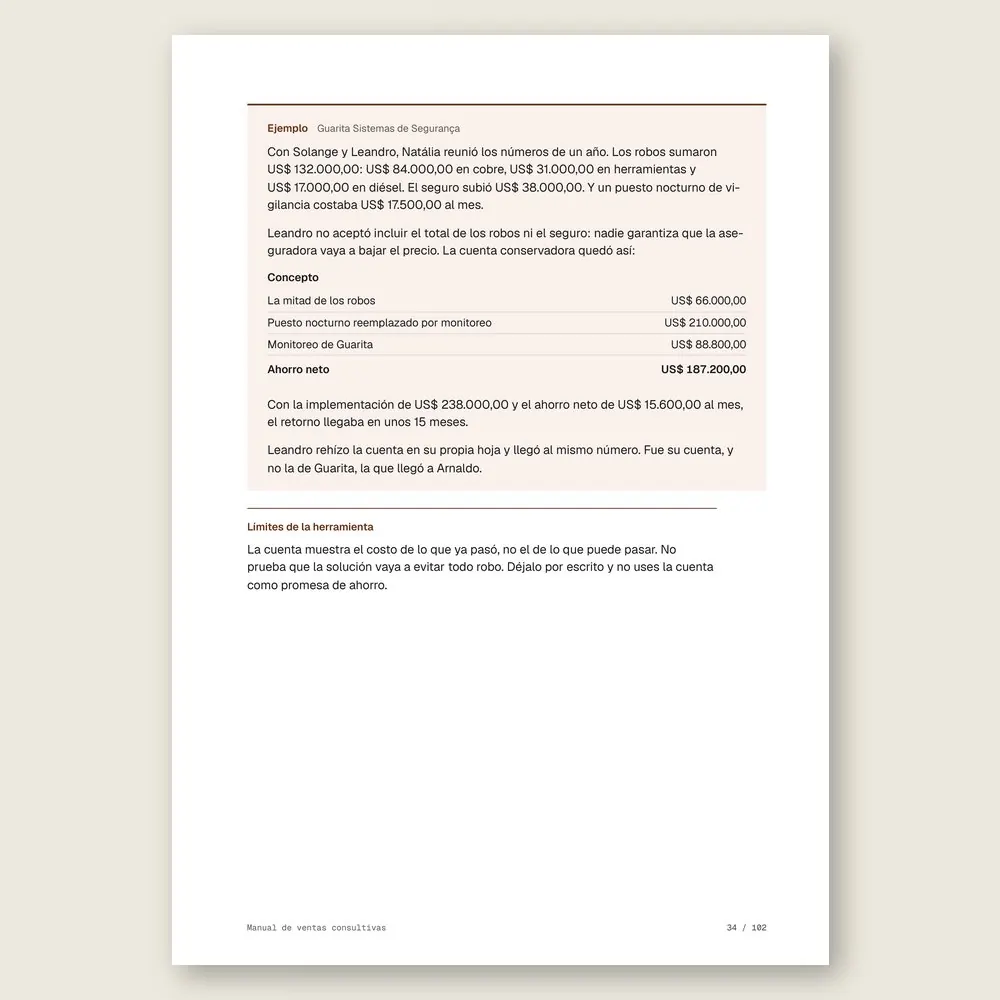 Manual de ventas consultivas · Ejemplo ilustrativo con números
