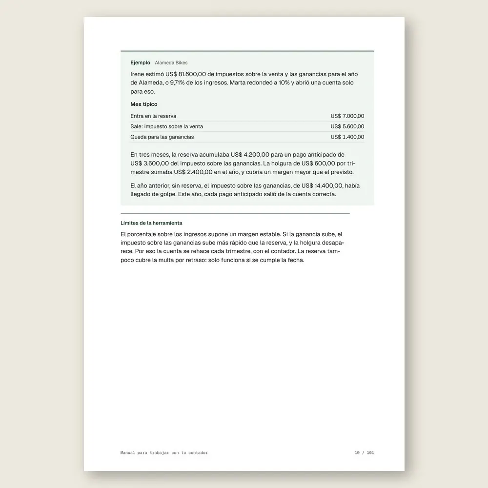 Manual para trabajar con tu contador · Ejemplo ilustrativo con números