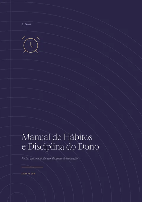 Capa: Manual de Hábitos e Disciplina do Dono
