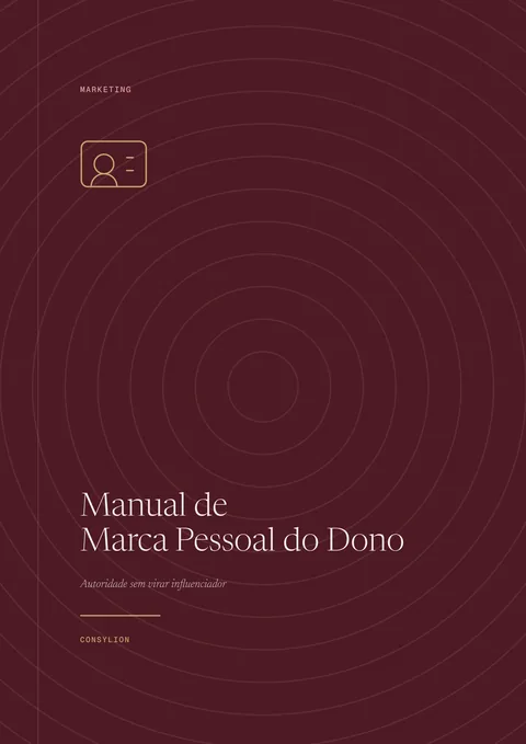 Capa: Manual de Marca Pessoal do Dono