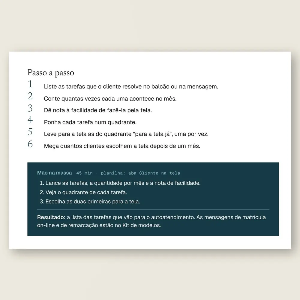 Passo a passo da Ferramenta 10, para levar do balcão para a tela as tarefas fáceis e frequentes, com a caixa Mão na massa.