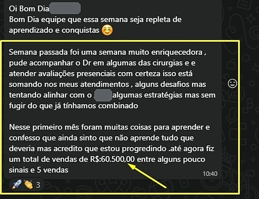 R$ 60.500 em vendas no primeiro mês