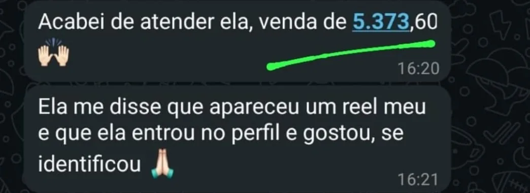 Venda de R$ 5.373,60 que chegou por um vídeo